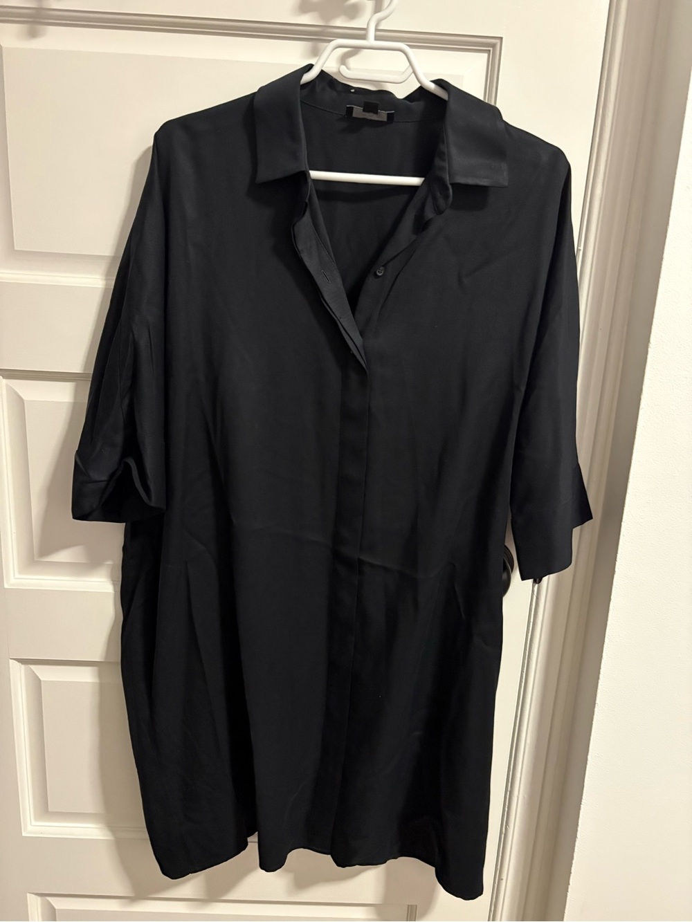 COS Black Oversized Button-Down Shirt Dress